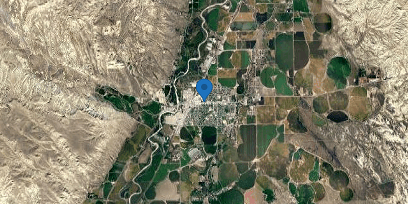 Satellite map of Worland