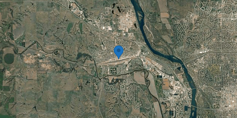 Satellite map of Mandan